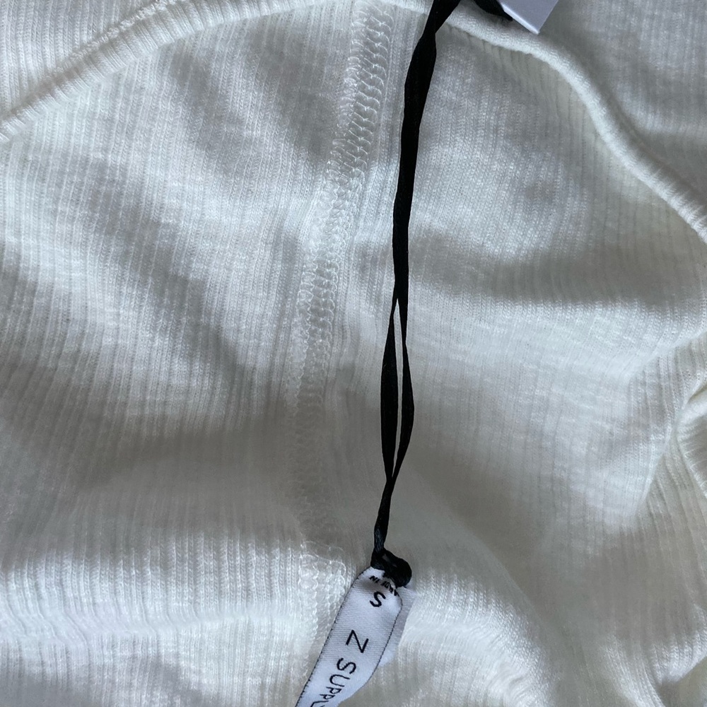 Z Supply White Ribbed Scoopneck Tee - Picture 4 of 4